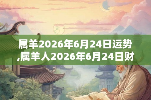 属羊2026年6月24日运势,属羊人2026年6月24日财运,生肖羊2026年6月24日运势