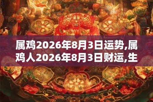 属鸡2026年8月3日运势,属鸡人2026年8月3日财运,生肖鸡2026年8月3日运势