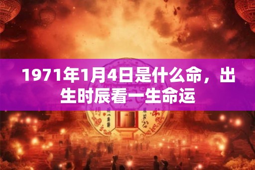 1971年1月4日是什么命，出生时辰看一生命运