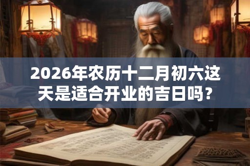 2026年农历十二月初六这天是适合开业的吉日吗? 2026年农历十二月初六这天是适合开业的吉日吗?