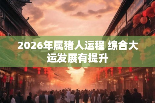 2026年属猪人运程 综合大运发展有提升