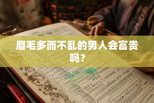 眉毛多而不乱的男人会富贵吗? 眉毛多而不乱的男人会富贵吗?