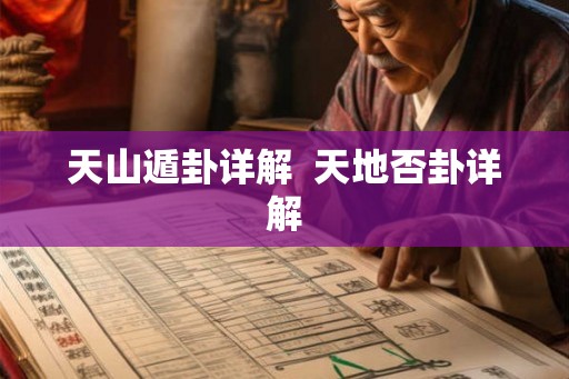 天山遁卦详解  天地否卦详解
