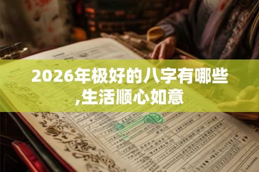 2026年极好的八字有哪些,生活顺心如意