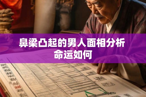 鼻梁凸起的男人面相分析 命运如何