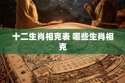 十二生肖相克表 哪些生肖相克