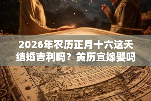2026年农历正月十六这天结婚吉利吗？黄历宜嫁娶吗？