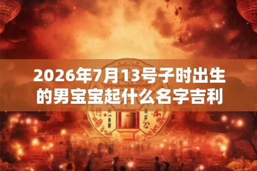 2026年7月13号子时出生的男宝宝起什么名字吉利