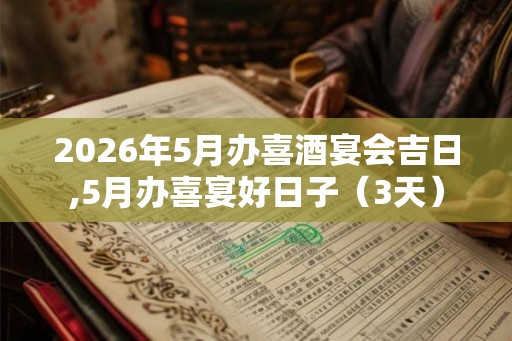 2026年5月办喜酒宴会吉日,5月办喜宴好日子（3天）