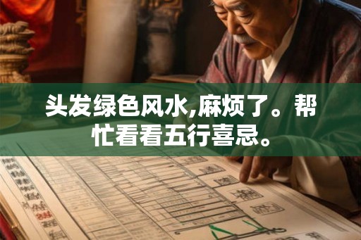 头发绿色风水,麻烦了。帮忙看看五行喜忌。
