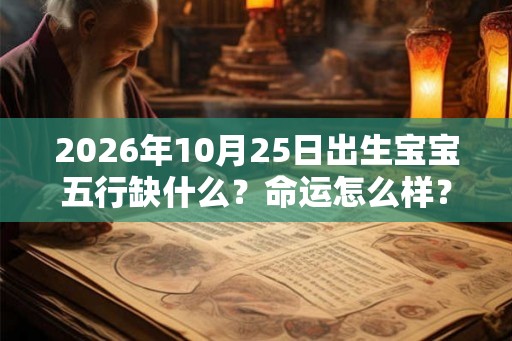 2026年10月25日出生宝宝五行缺什么？命运怎么样？