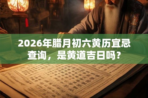 2026年腊月初六黄历宜忌查询，是黄道吉日吗？