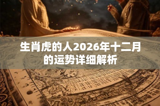 生肖虎的人2026年十二月的运势详细解析