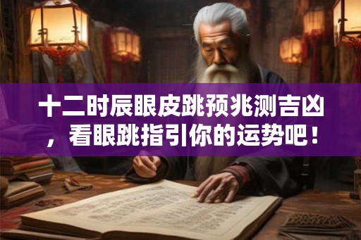 十二时辰眼皮跳预兆测吉凶，看眼跳指引你的运势吧！