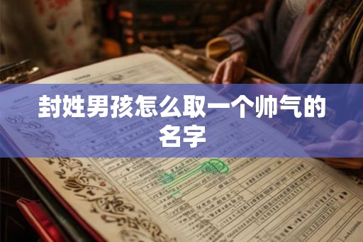 封姓男孩怎么取一个帅气的名字