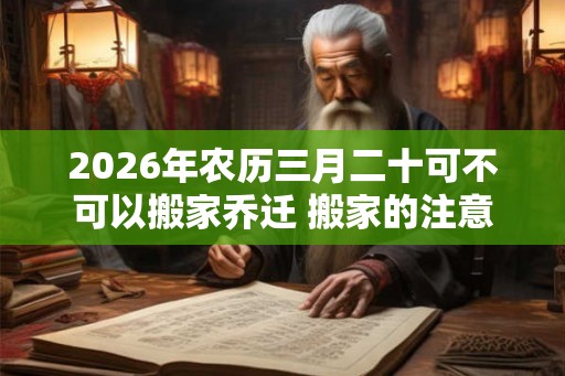 2026年农历三月二十可不可以搬家乔迁 搬家的注意事项