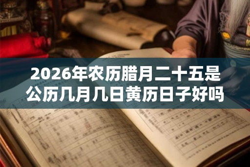 2026年农历腊月二十五是公历几月几日黄历日子好吗？