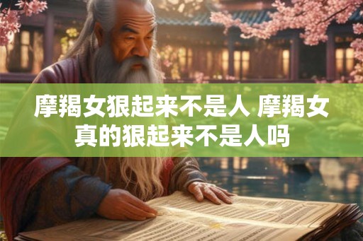 摩羯女狠起来不是人 摩羯女真的狠起来不是人吗