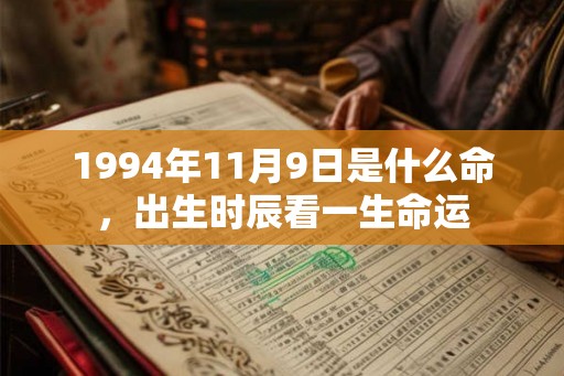 1994年11月9日是什么命，出生时辰看一生命运