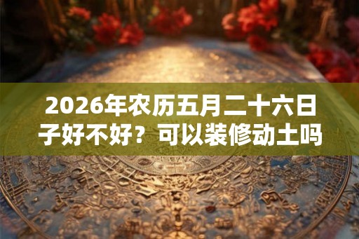 2026年农历五月二十六日子好不好？可以装修动土吗？