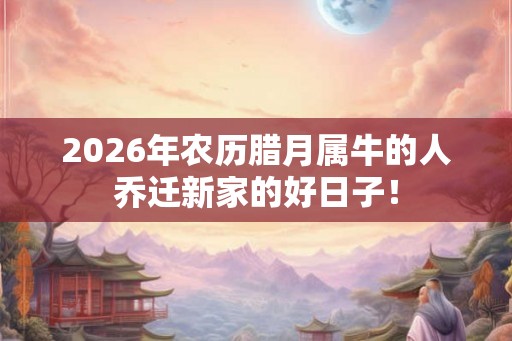 2026年农历腊月属牛的人乔迁新家的好日子！