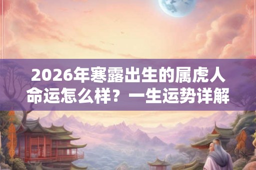2026年寒露出生的属虎人命运怎么样？一生运势详解