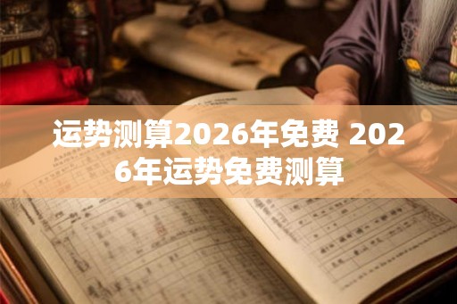 运势测算2026年免费 2026年运势免费测算