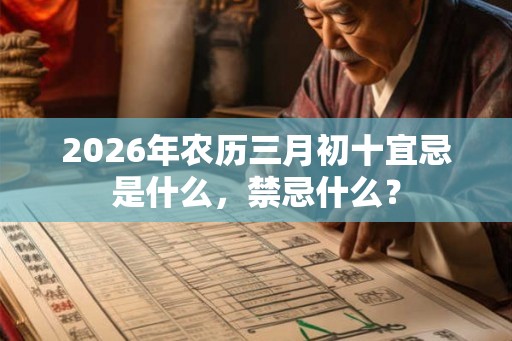2026年农历三月初十宜忌是什么，禁忌什么？