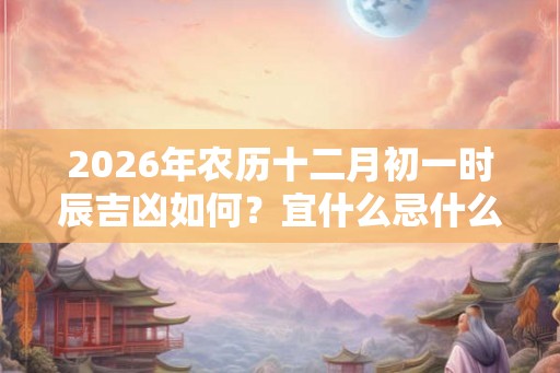 2026年农历十二月初一时辰吉凶如何？宜什么忌什么？