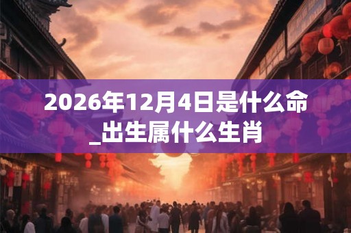 2026年12月4日是什么命_出生属什么生肖