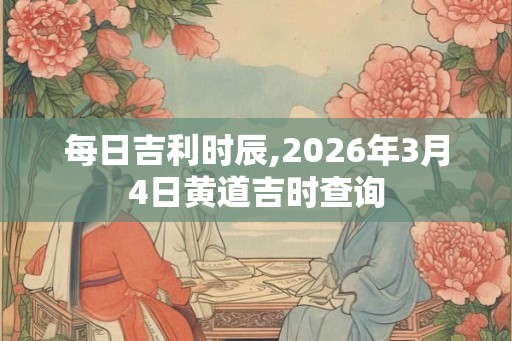 每日吉利时辰,2026年3月4日黄道吉时查询
