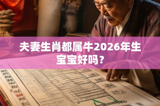 夫妻生肖都属牛2026年生宝宝好吗？