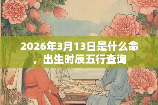 2026年3月13日是什么命,出生时辰五行查询 2026年3月13日是什么命,出生时辰五行查询