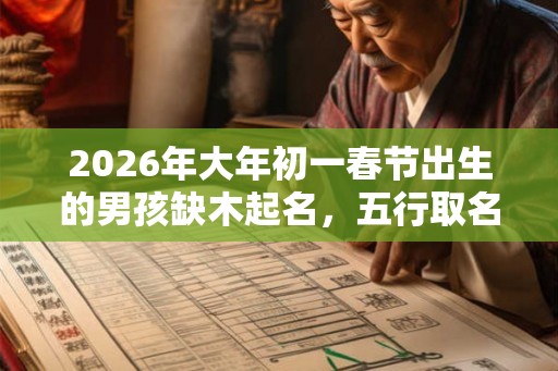 2026年大年初一春节出生的男孩缺木起名，五行取名