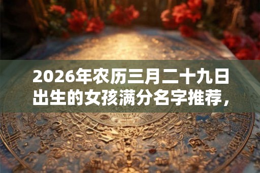 2026年农历三月二十九日出生的女孩满分名字推荐，女宝宝八字起名