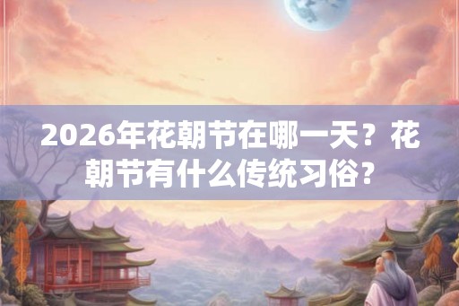 2026年花朝节在哪一天？花朝节有什么传统习俗？