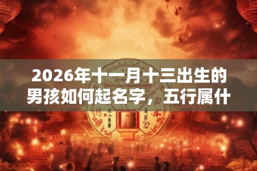 2026年十一月十三出生的男孩如何起名字，五行属什么