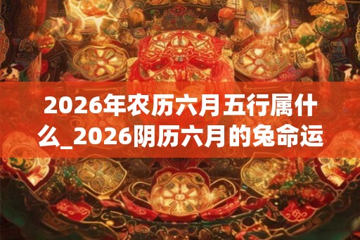 2026年农历六月五行属什么_2026阴历六月的兔命运