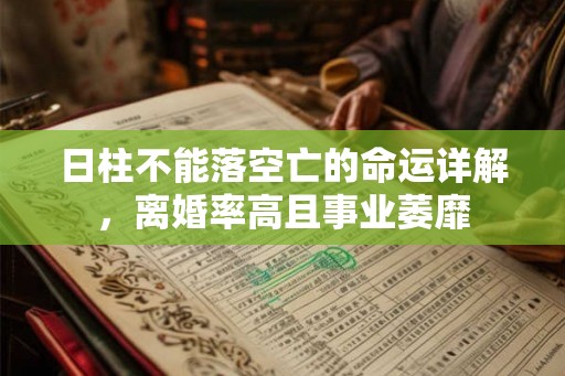 日柱不能落空亡的命运详解，离婚率高且事业萎靡