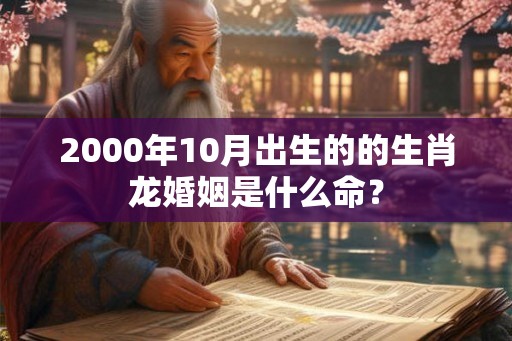 2000年10月出生的的生肖龙婚姻是什么命? 2000年10月出生的的生肖龙婚姻是什么命?