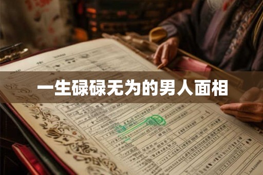 一生碌碌无为的男人面相