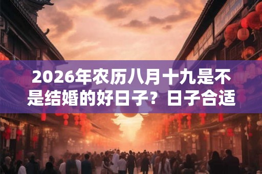 2026年农历八月十九是不是结婚的好日子？日子合适吗？