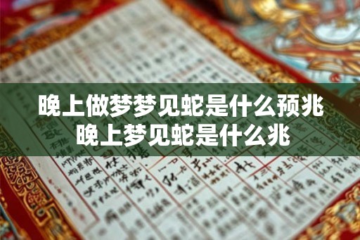 晚上做梦梦见蛇是什么预兆 晚上梦见蛇是什么兆