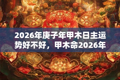 2026年庚子年甲木日主运势好不好，甲木命2026年运势