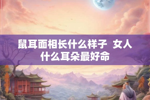 鼠耳面相长什么样子  女人什么耳朵最好命