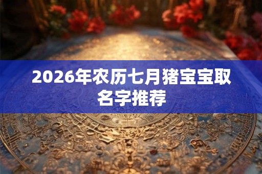 2026年农历七月猪宝宝取名字推荐