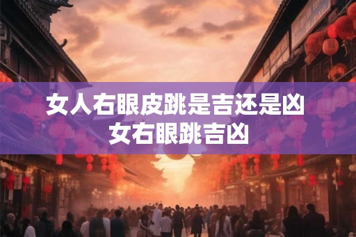 女人右眼皮跳是吉还是凶 女右眼跳吉凶