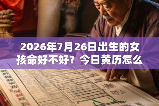 2026年7月26日出生的女孩命好不好？今日黄历怎么样？