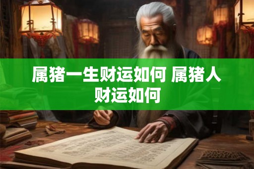 属猪一生财运如何 属猪人财运如何 属猪一生财运如何 属猪人财运如何