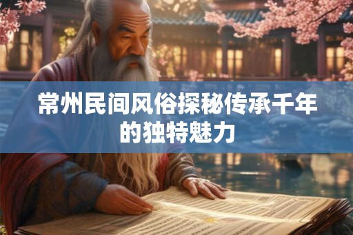 常州民间风俗探秘传承千年的独特魅力 常州民间风俗探秘传承千年的独特魅力